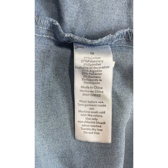 Disney Denim Jacket Youth Girls 10 Blue Distressed Stretch Applique Minnie - Picture 6 of 10